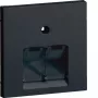Hager espelho central GZUAE2A9011 UAE 2 tomadas preto grafite - espelho central - preto
