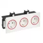 Rehau SIGNA IN BRK 3STD tomada tripla, branco puro/vermelho (6121036)