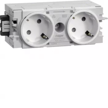 HAGER GS20109016 Tomada 2 vias 45° perfil C branco tráfego