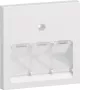 Hager GZUAE3A9016 Placa central para tomadas de dados UAE, 3 vias, branco tráfego (RAL 9016)