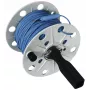 DEHN 585210 carretel de fio, 100 m de fio entrançado azul, plástico cinzento, 80 mm