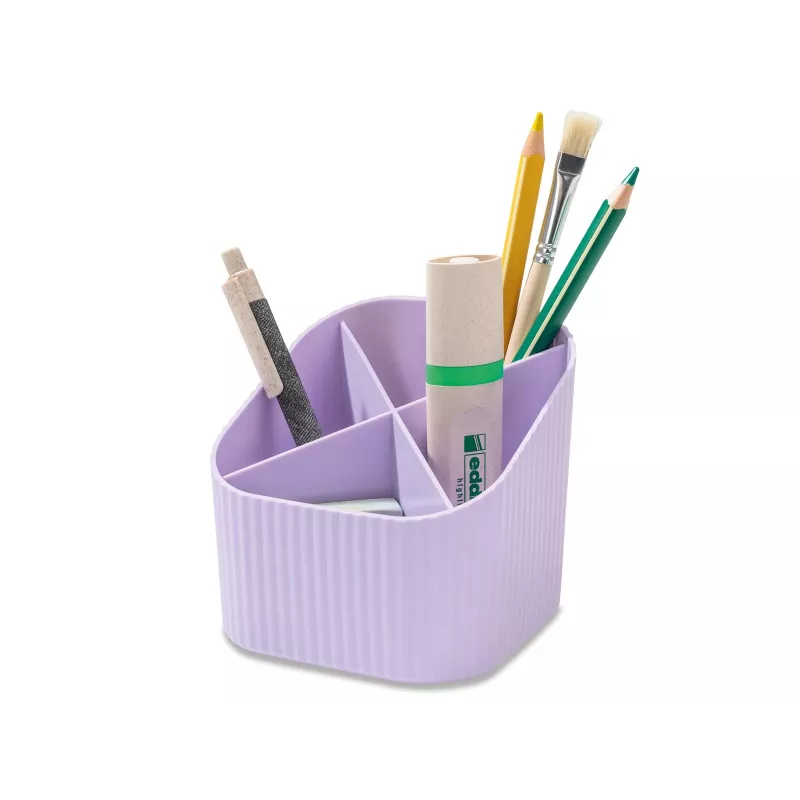 HAN X-LOOP porta-canetas violeta pastel plástico 4 compartimentos 11,1 x 11,1 x 10,5 cm (17238-887D)
