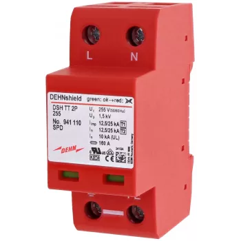 DEHN DEHNshield DSH TT 2P 255 Tipo 1+2 descarregador de corrente de raio 941110