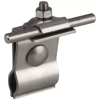 DEHN suporte de condutor de telhado para telhados metálicos, aço inoxidável, fio redondo de 8 mm, fixação por abraçadeira, 223010