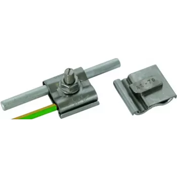 DEHN abraçadeira de terra universal M8 para Rd 8-10 mm e condutor 4-50 mm², aço inoxidável (540250)