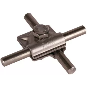 DEHN MV-Klemme NIRO conector de ligação multiusos para condutor redondo Rd 10 / Rd 10, aço inoxidável V2A, parafuso sextavado, 391059