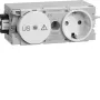 HAGER GS12009016 tomada Schuko com proteção fina, montagem em perfil C, branco tráfego