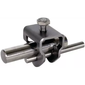 DEHN TE terminal de ligação NIRO para haste redonda Ø20 mm e fio redondo Ø10 mm, aço inoxidável V2A (630129)