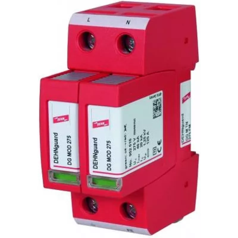 DEHN DG M TN 275 FM Descarrilador de sobretensão Tipo 2 2 polos 275V AC 40kA