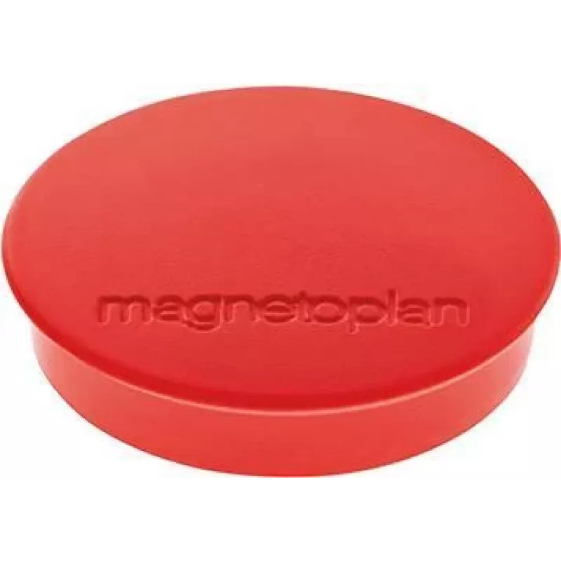 Magnetoplan Discofix Íman redondo standard, vermelho, núcleo maciço de ferrite, 0,7 kg de força de aderência (1664206)