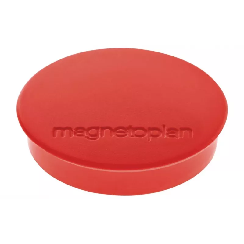 Magnetoplan Discofix Íman redondo standard, vermelho, núcleo maciço de ferrite, 0,7 kg de força de aderência (1664206)