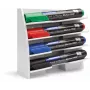 MAGNETOPLAN HOLTZ Suporte de marcadores em plástico para 4 marcadores de quadro, magnético, inclinado para proteção contra secagem, branco (12294)