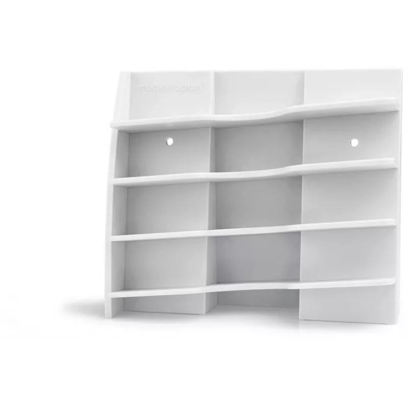 MAGNETOPLAN HOLTZ Suporte de marcadores em plástico para 4 marcadores de quadro, magnético, inclinado para proteção contra secagem, branco (12294)