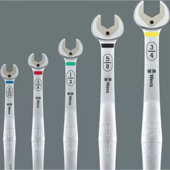 Wera 6007 Joker Conjunto imperial de 8 chaves de caixa e forqueta, 5/16