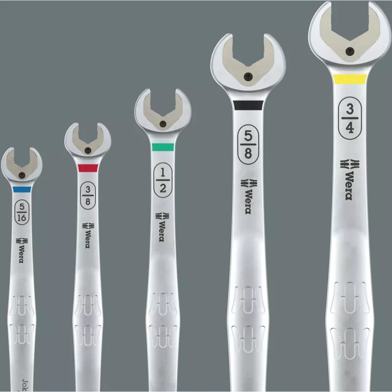 Wera 6007 Joker Conjunto imperial de 8 chaves de caixa e forqueta, 5/16