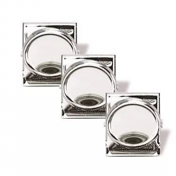 Magnetoplan Clipe magnético 35 mm prateado pack de 3 segura até 26 folhas A4 (16670)