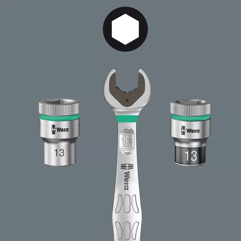 Wera 8100 SA 15 Zyklop Chave de catraca reversível com encaixe de 1/4