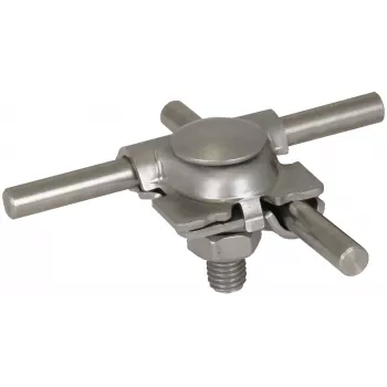 DEHN MV Abraçadeira em aço inoxidável V4A para fio redondo 8-10 mm parafuso de cabeça redonda (391070)