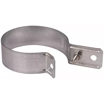 DEHN 420100 Abraçadeira para tubo de queda para tubos de 100 mm, aço galvanizado a quente, para fios redondos de 8-10 mm