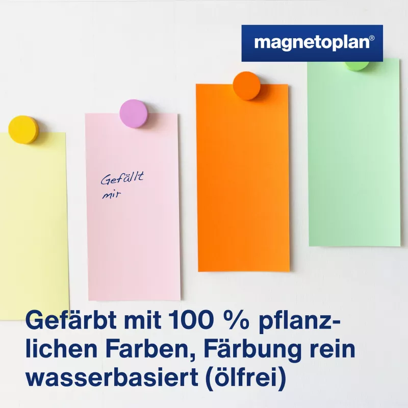 Cartões de comunicação MAGNETOPLAN HOLTZ retangulares 200 x 100 mm cores sortidas (rosa, verde, amarelo, branco, azul, laranja) - 250 cartões 112501510