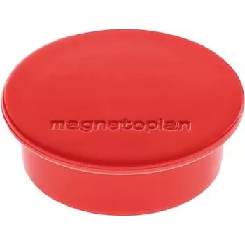 Íman redondo Discofix Magnetoplan cor vermelha com núcleo maciço de ferrite, força de aderência 2,2 kg 1662006