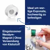 Ímanes de design magnetoplan HOLTZ, 25 mm, pack de 6 ímanes de neodímio com pega de acrílico transparente, polidos (1680025)