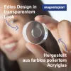 Ímanes de design magnetoplan HOLTZ, 25 mm, pack de 6 ímanes de neodímio com pega de acrílico transparente, polidos (1680025)