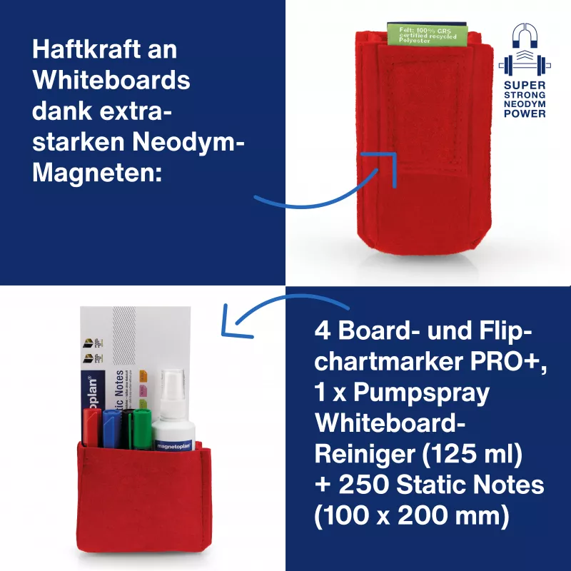 magnetoplan Porta-canetas magnetoTray big 1227706 vermelho (1227706)