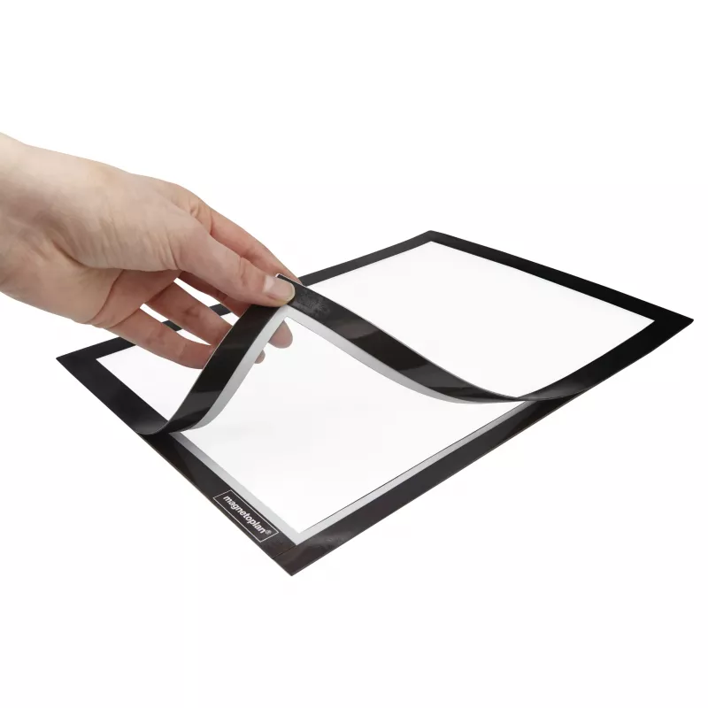 magnetoplan magnetofix Moldura informativa DIN A4, preto, abre e fecha, frente e verso, autoadesiva 1131912