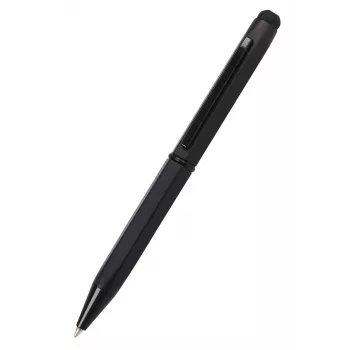ONLINE SCHREIBGERÄTE Hexagon Stylus esferográfica, corpo preto, tinta azul, stylus capacitivo, mecanismo rotativo, linha média 21035/3D