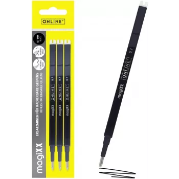 ONLINE magiXX recarga de caneta de gel preta 0,7 mm, pack de 3 40161/3
