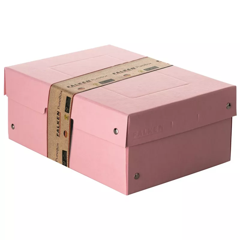 Caixa de arquivo FALKEN PURE 1250 folhas rosa pastel 18,0 x 25,0 x 10,0 cm, 1 unid. 22001896000F