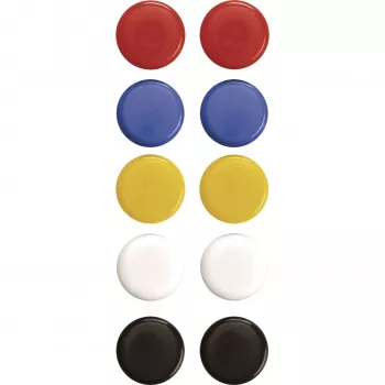 Ímanes de sinalização Magnetoplan 20 mm, 10 unid., várias cores (vermelho, azul, amarelo, verde, branco) 16662