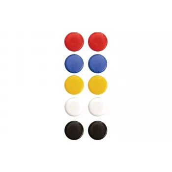 Ímanes de sinalização Magnetoplan 20 mm, 10 unid., várias cores (vermelho, azul, amarelo, verde, branco) 16662