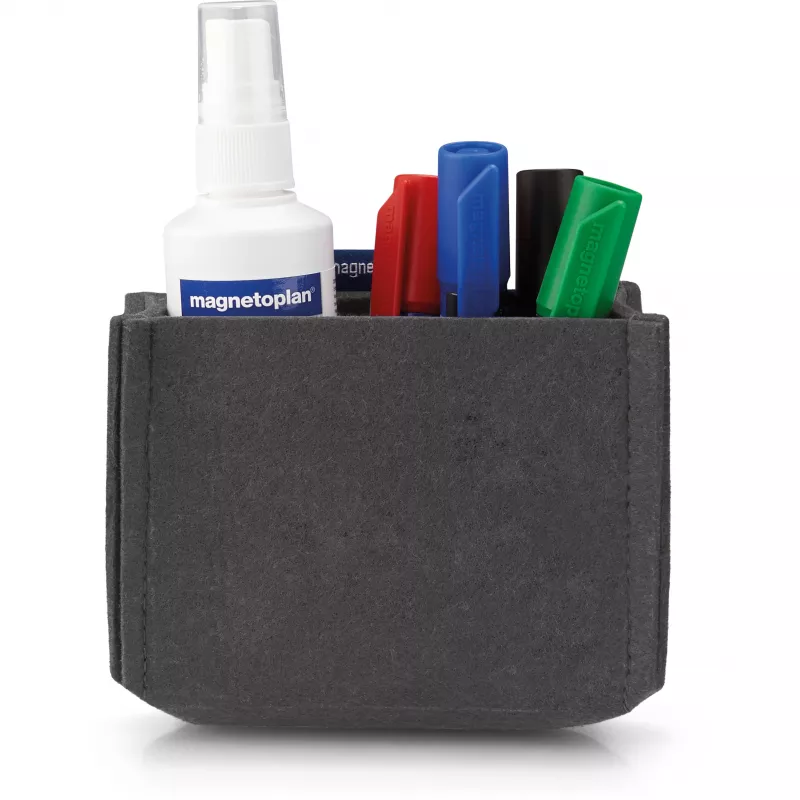 Porta-canetas magnetoplan magnetoTray Medium cinzento em feltro, magnético, feito com 100% de garrafas PET recicladas 1227701