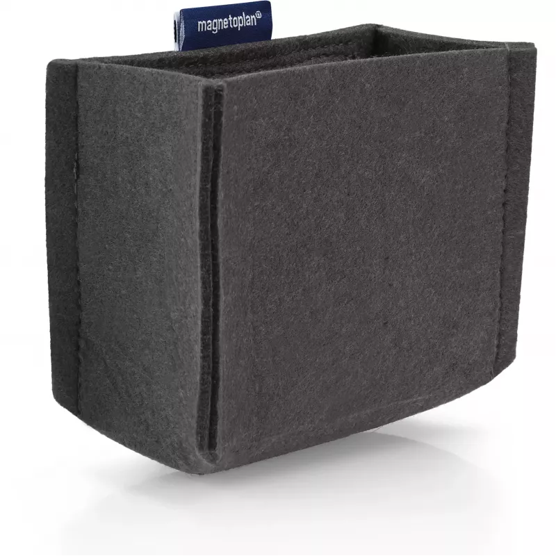 Porta-canetas magnetoplan magnetoTray Medium cinzento em feltro, magnético, feito com 100% de garrafas PET recicladas 1227701