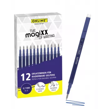 ONLINE magiXX recargas de caneta de gel azul 0,7 mm média pack de 12 (40167)