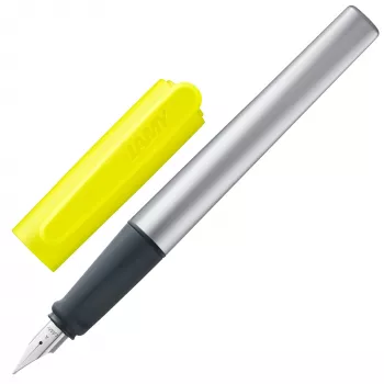 LAMY nexx caneta de tinta permanente amarelo néon/prateado A (para principiantes)