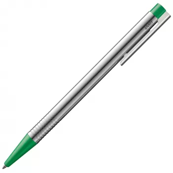 Caneta de esferográfica LAMY Logo, laca verde mate, corpo em aço inoxidável, mina M16 azul 1228040