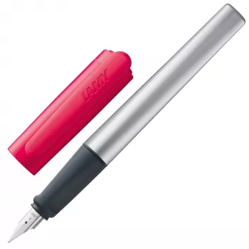 LAMY nexx caneta de tinta permanente Crimson/Prata pena A para principiantes 1238592