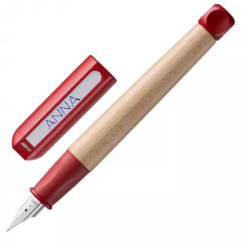 LAMY abc caneta de tinta permanente vermelha madeira de bordo pena para principiantes A 1216725