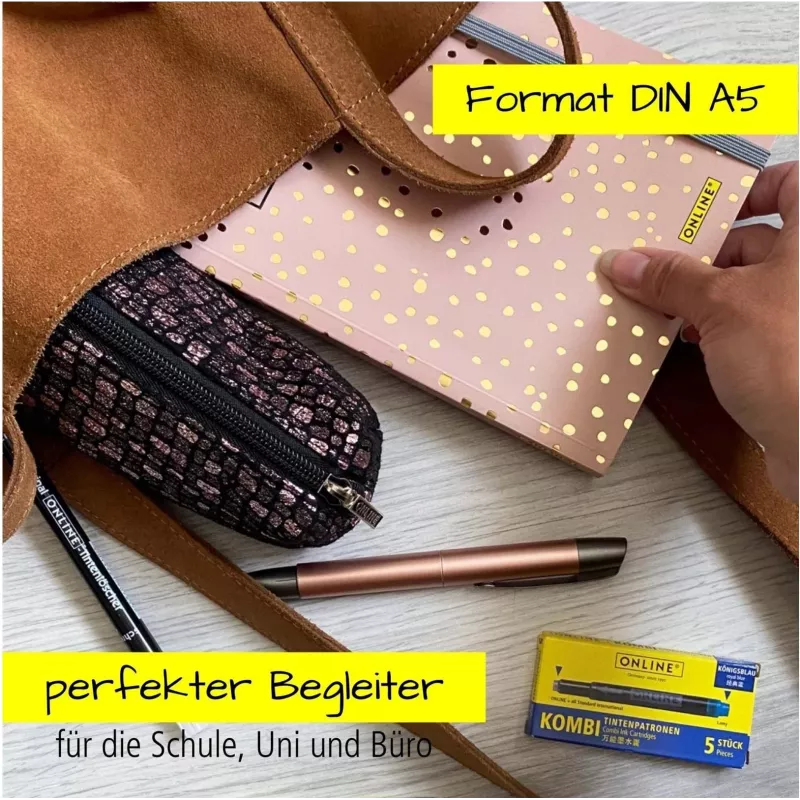 ONLINE Bullet Journal Spotlights rosa A5 pontilhado capa mole multicolor 70042