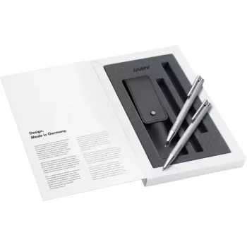 Conjunto de escrita LAMY logo Brushed Black – esferográfica e lapiseira em caixa de oferta 1240662