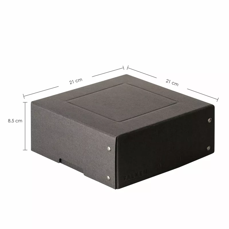 Caixa de arrumação FALKEN PURE 200x200mm para 1050 folhas, preta, 21x21x8,5 cm 22001752000F