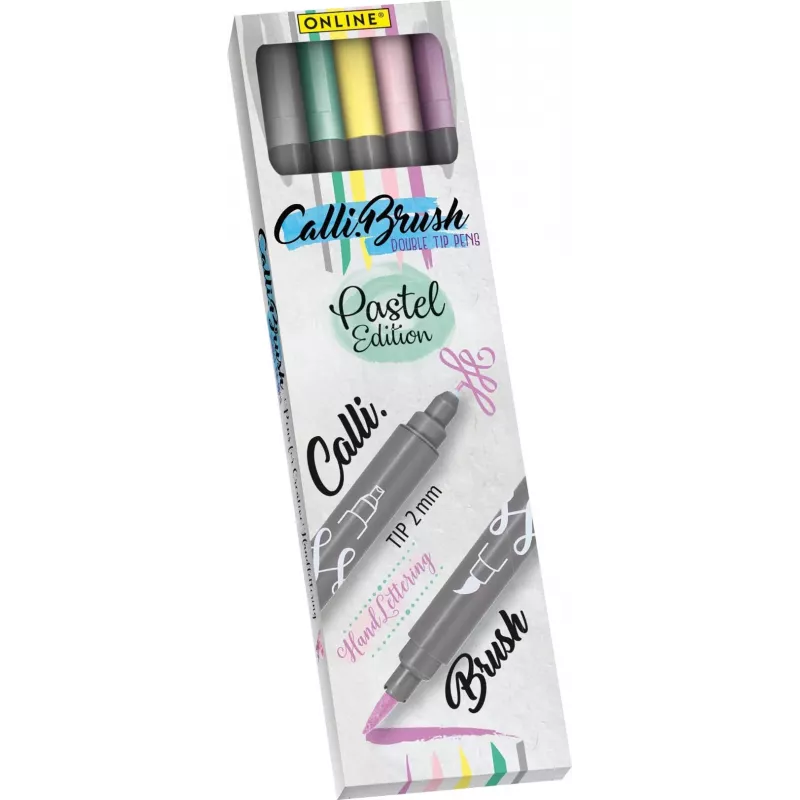 ONLINE USV 5 ONLINE® Calli.Brush Double Pastel Canetas pincel cores sortidas (19079)