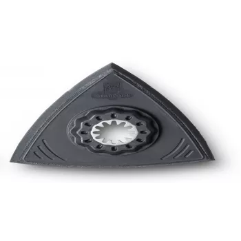 FEIN 63806141220 Almofada de lixa triangular para multiferramentas oscilantes, 80 mm, velcro, sem furos, preto