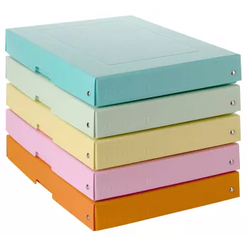 FALKEN PURE caixa de armazenamento 500 folhas pastel sortido 24 x 32 x 4 cm, 5 unid. 22001952000F
