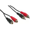 Good Connections cabo de extensão de áudio estéreo 2x RCA macho para 2x RCA fêmea, 1,5 m, preto AS-2CV2