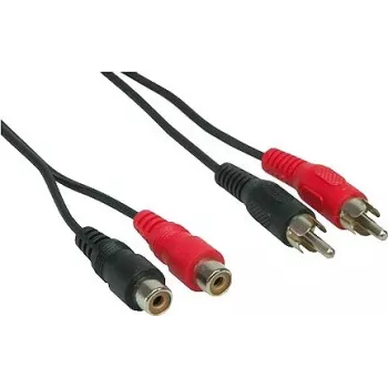 Good Connections cabo de extensão de áudio estéreo 2x RCA macho para 2x RCA fêmea, 1,5 m, preto AS-2CV2
