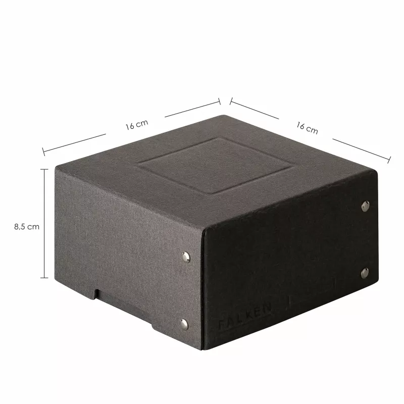FALKEN PURE caixa de armazenamento 150x150mm 1050 folhas preta 16,0 x 16,0 x 8,5 cm, 1 unid. (22001744000F)